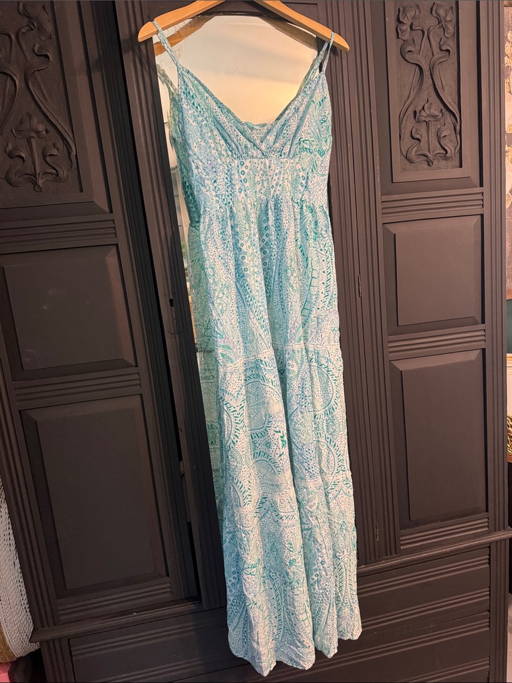 Melissa Odabash Jamie Paisley Empireline Maxi Dress Retail $400